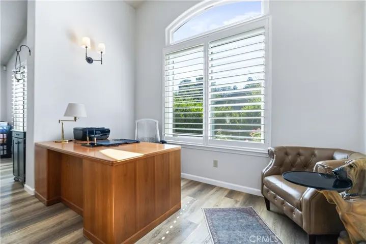 Nook off the kitchen makes a great office area