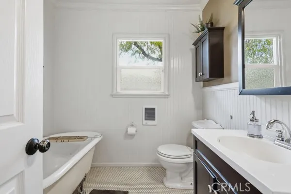 Bathroom with claw foot tub