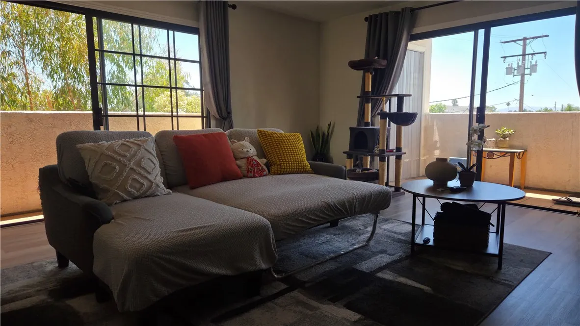 Living Room Area Showing Two Patios