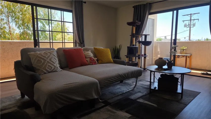 Living Room Area Showing Two Patios