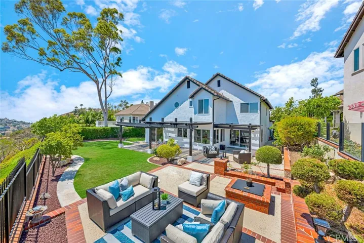 Outside seating area with fire pit