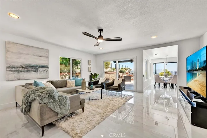 Access to the back yard area from the family room