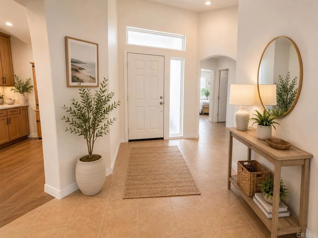 Virtually staged entrance