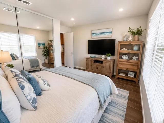 Virtually staged bedroom 3