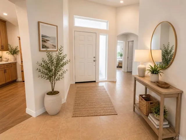 Virtually staged entrance