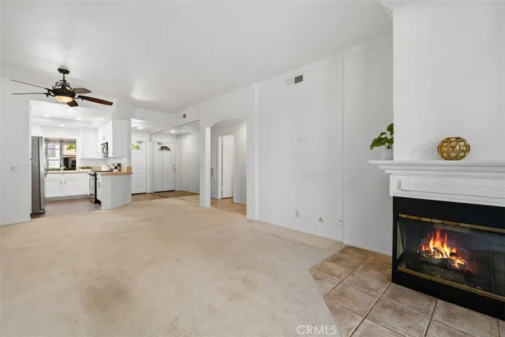 Living Room with Fireplace Digitally Enhanced