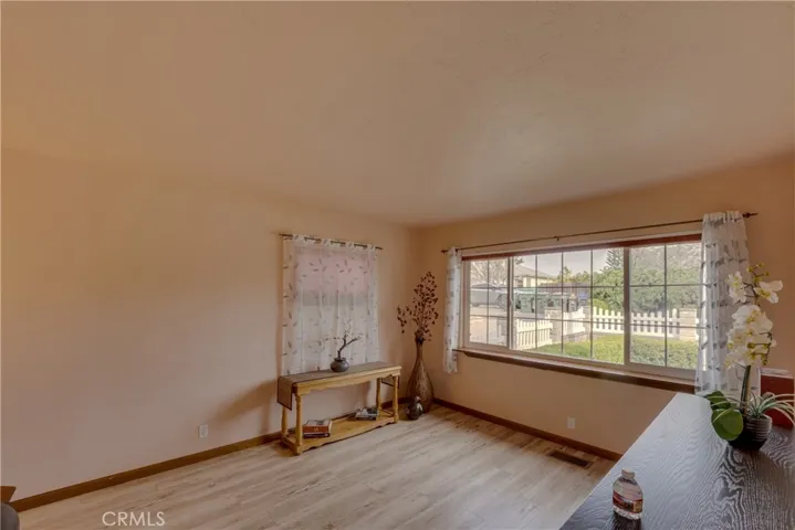 downstairs family room and previously used as a 4th bedroom