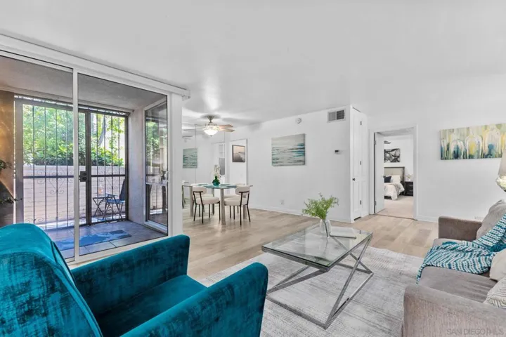 Large living room and dining space