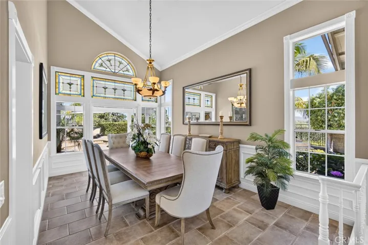 Private dining room with french doors that open to pool/spa