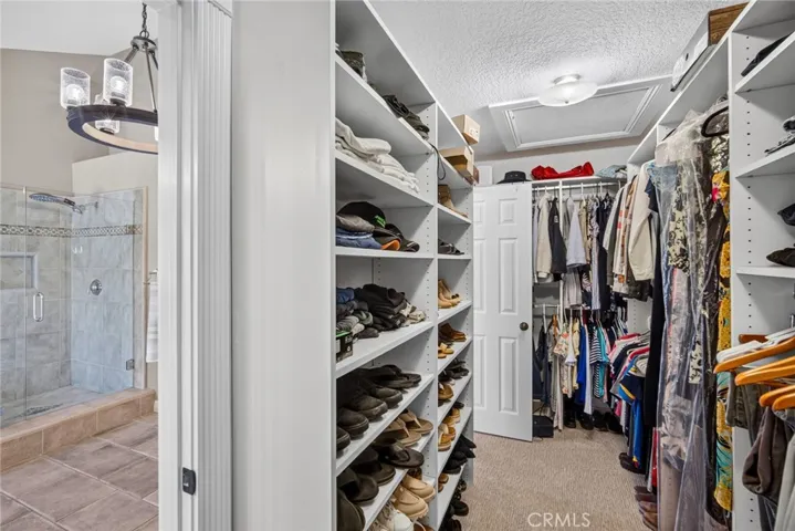 Walk in closet from main bathroom