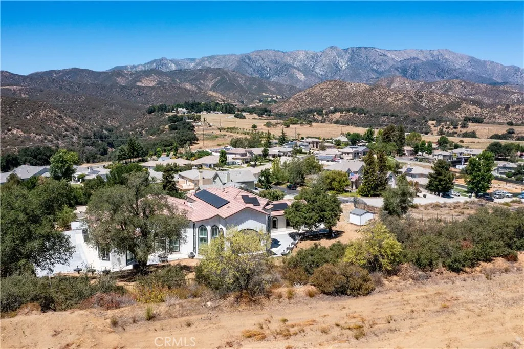 drone view- looking towards Oak Glen and San Bernardino Mountains