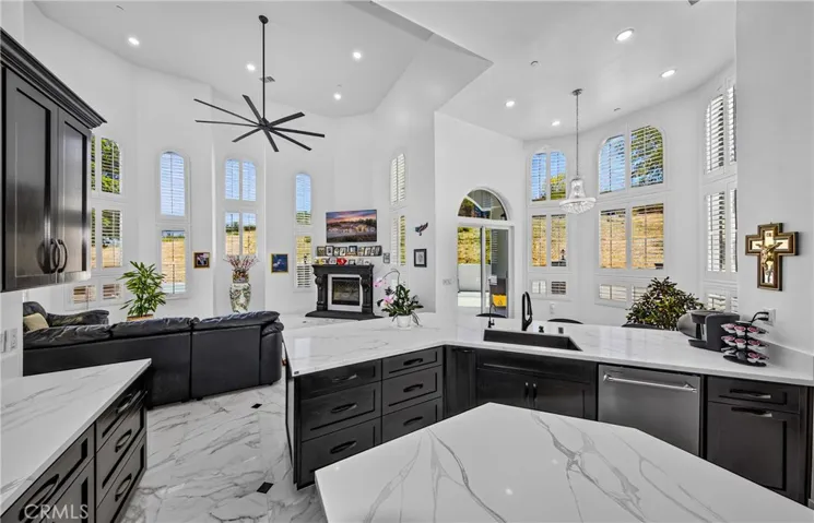 Kitchen view towards Family room