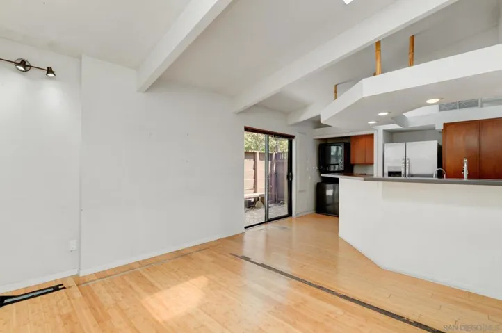 Kitchen and family room.