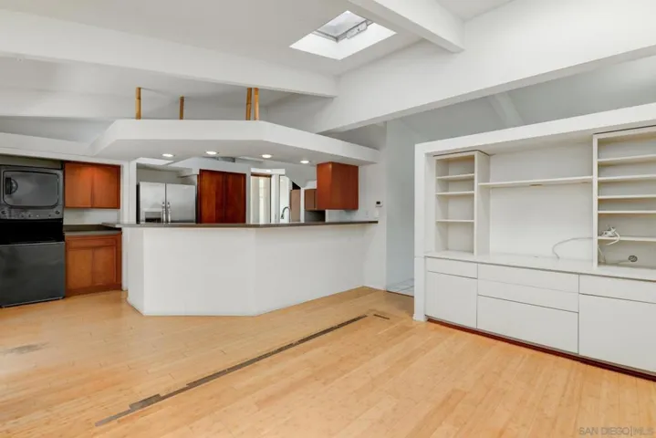 Kitchen and family room.