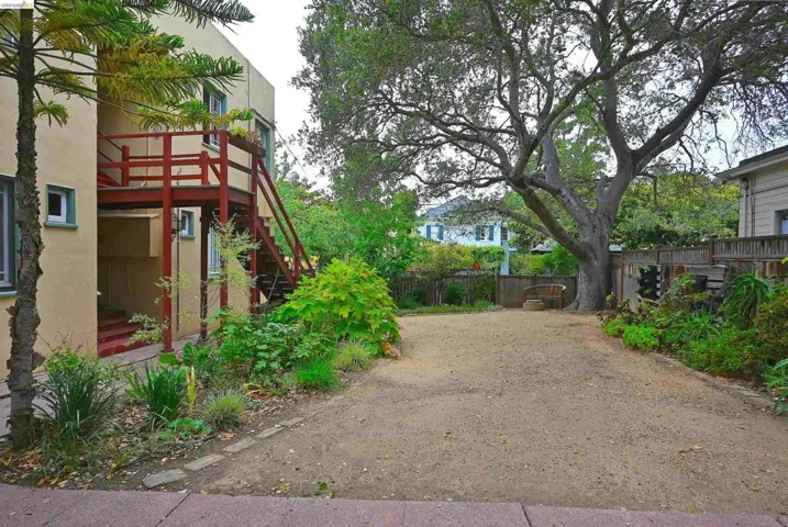 Fenced backyard
