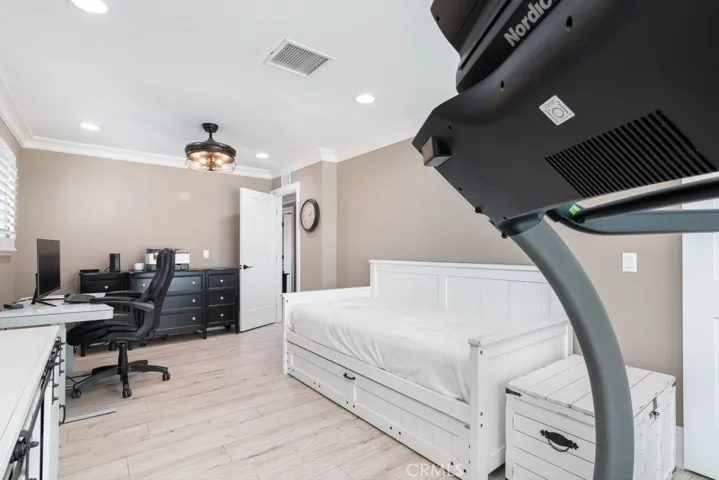 second bedroom being used as office/guest room/workout room