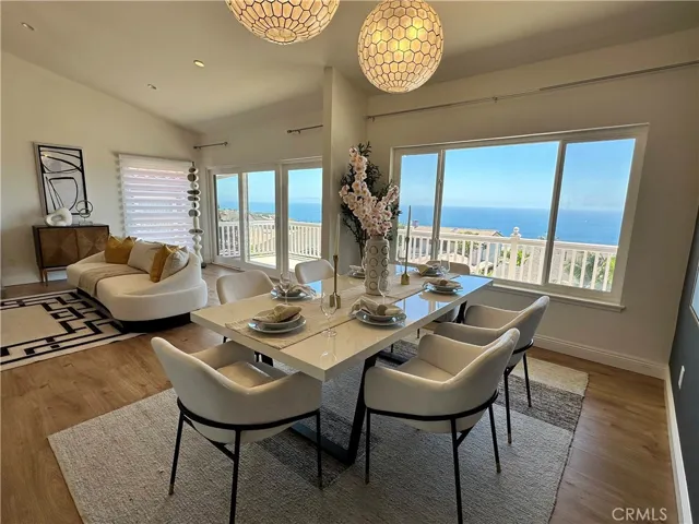 beautiful ocean view through living and dining room
