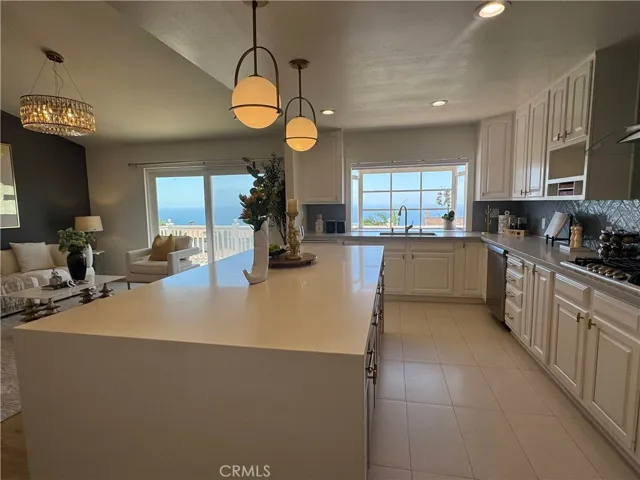 large kitchen adjacent to family room