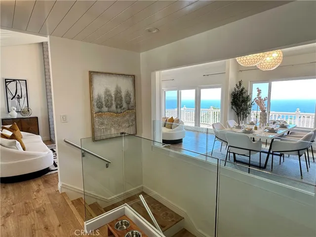 Glass railing at top floor