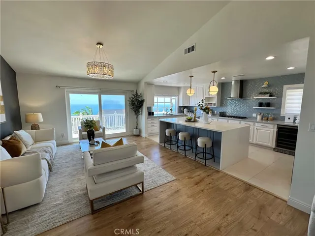 Family room and kitchen
