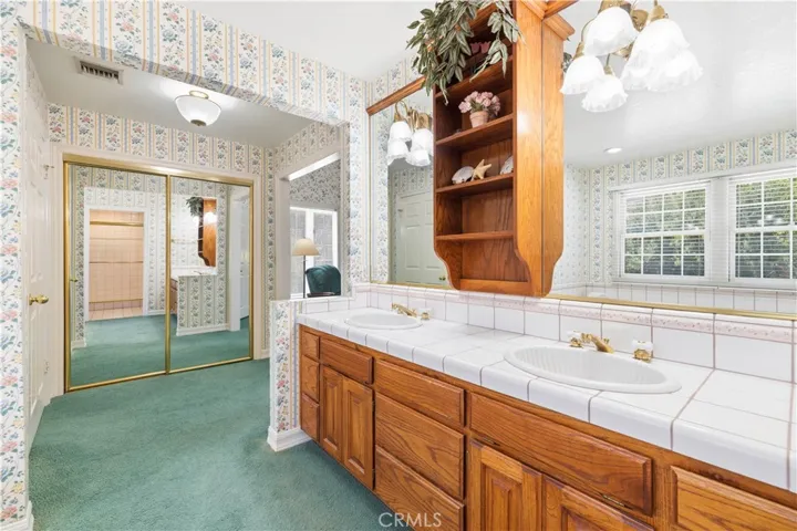 primary bathroom and 1 of 2 closets