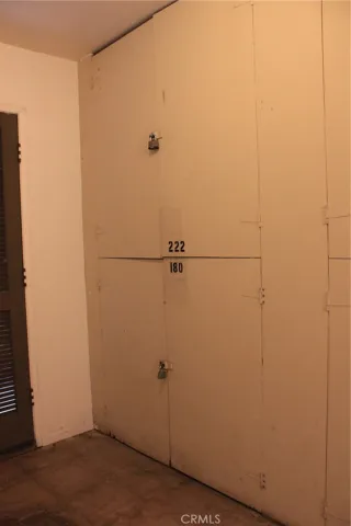 Locked storage unit on bottom level.