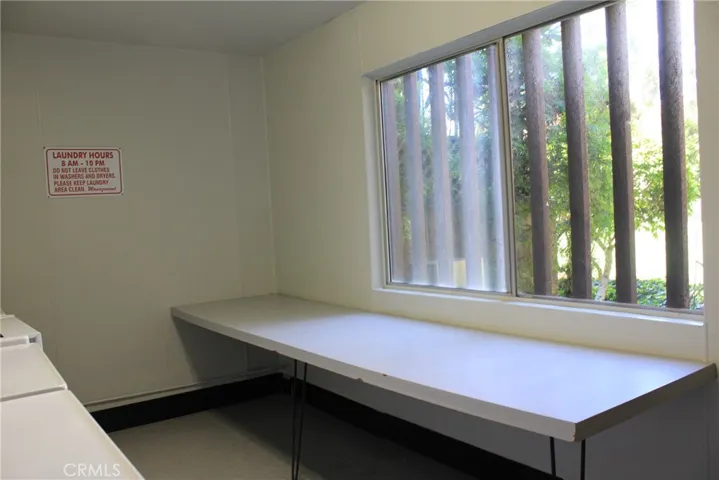 Large folding table in laundry room