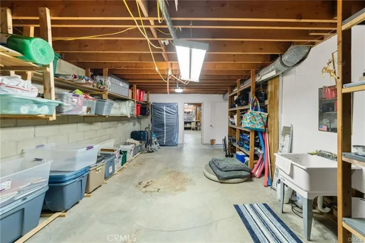 Basement storage with sink