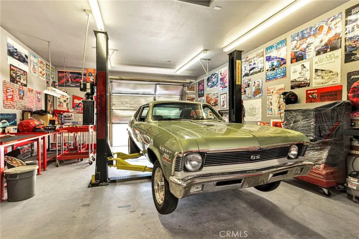 8000lb Carlift. and 1 of the 2 garage doors to Workshop/Detached Garage. This one is in the back of the house.