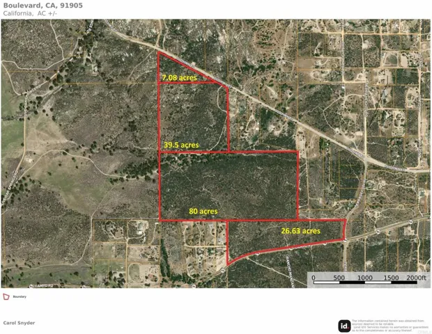 153.21 Acres Old 80 And Hwy 94, Boulevard, California 91905