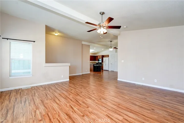 Living room, dining area & kitchen