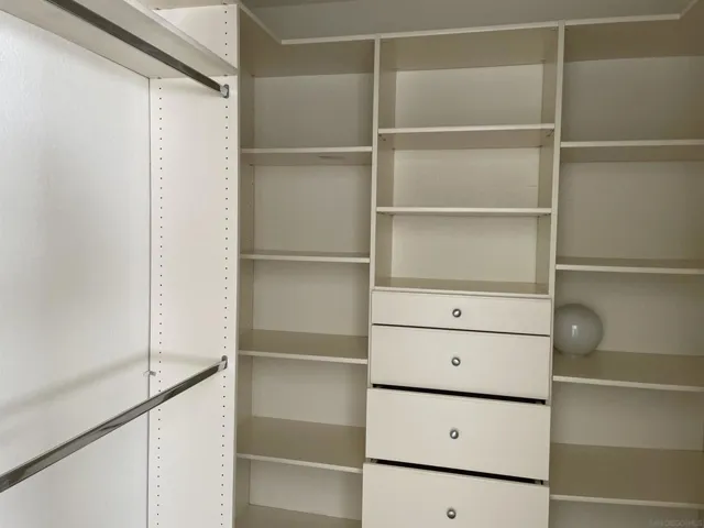 closet has custom made shelves