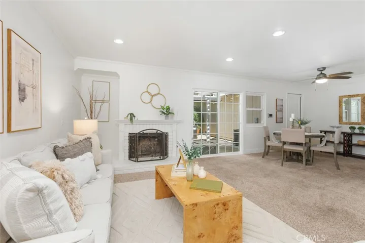 Recessed lighting throughout creates bright, inviting atmosphere.