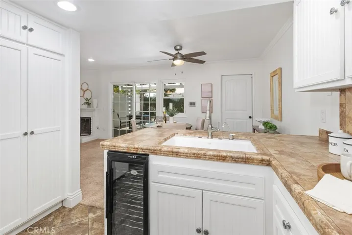 Thoughtfully appointed with a built-in wine cooler.