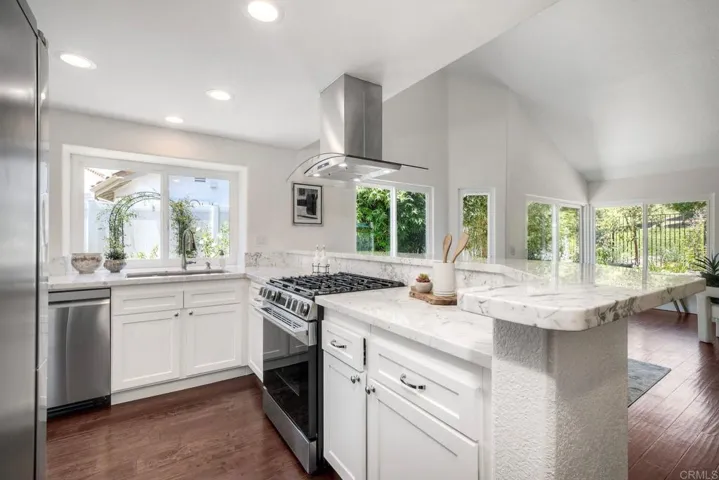 Kitchen open to living room