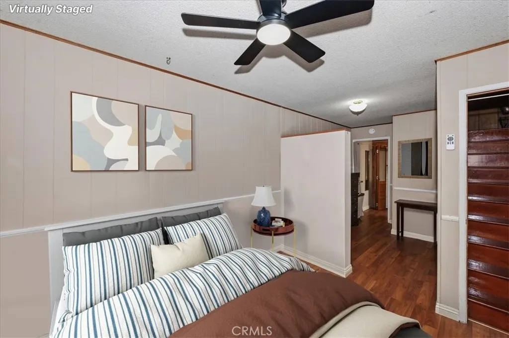 Virtually staged downstairs bedroom
