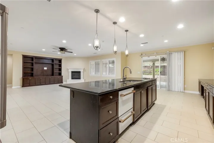 Pantry to Kitchen Island to Backyard