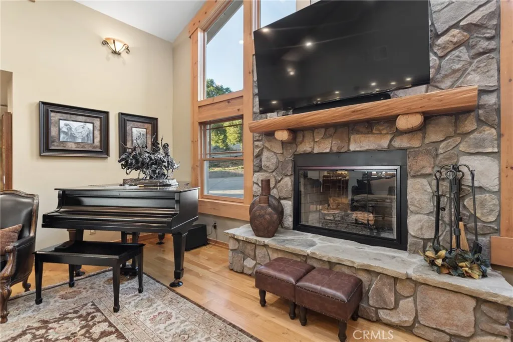 stone fireplace