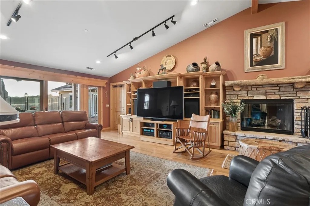 family room with movie theater setting