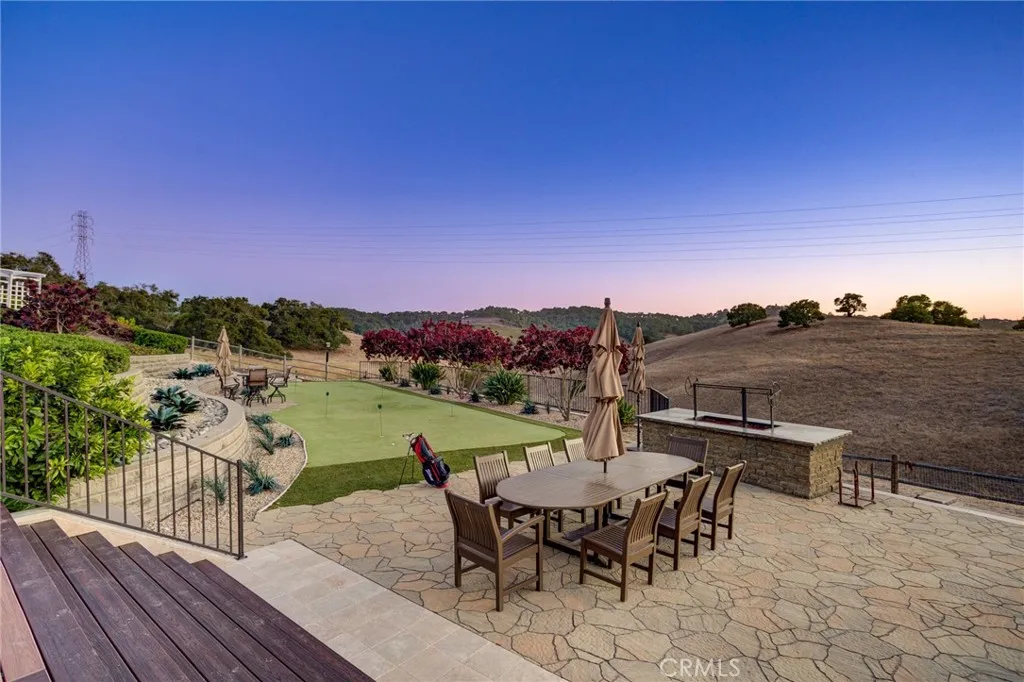 lower backyard with putting green