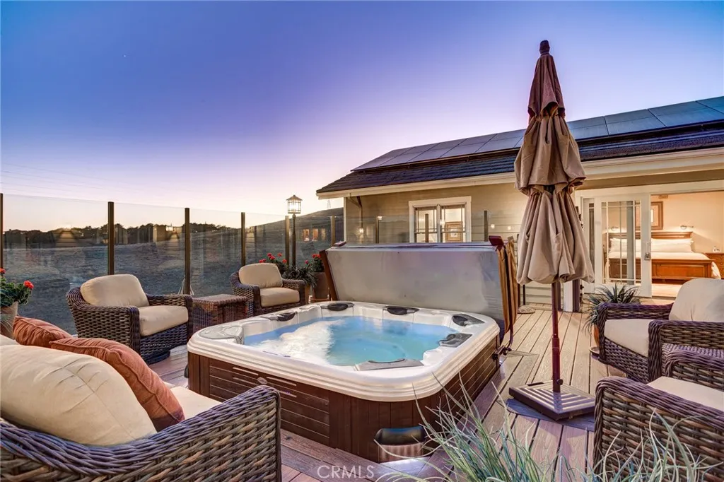 hot tup spa built into deck