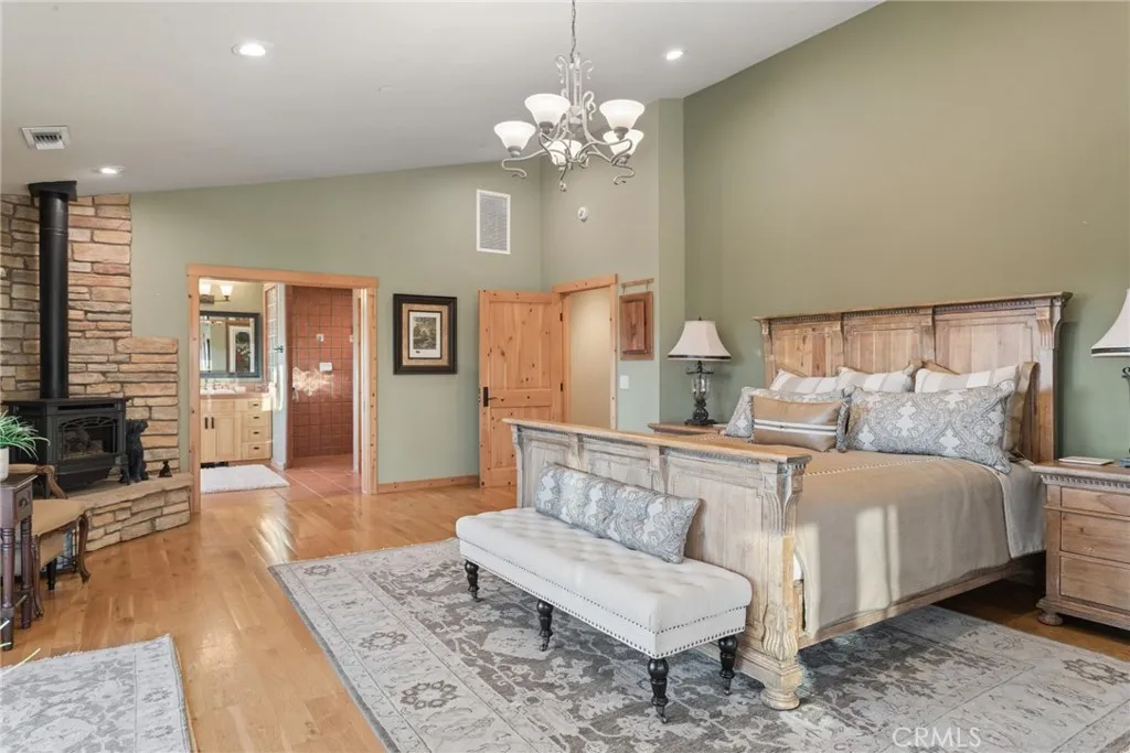 primary bedroom cathedral high ceilings