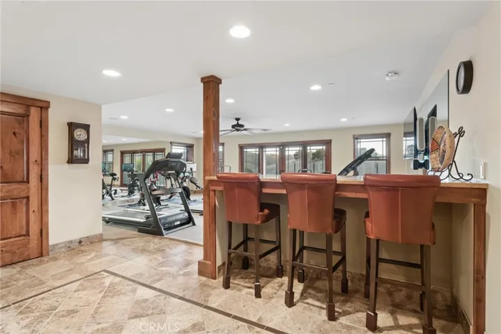bar seating in fitness or game room