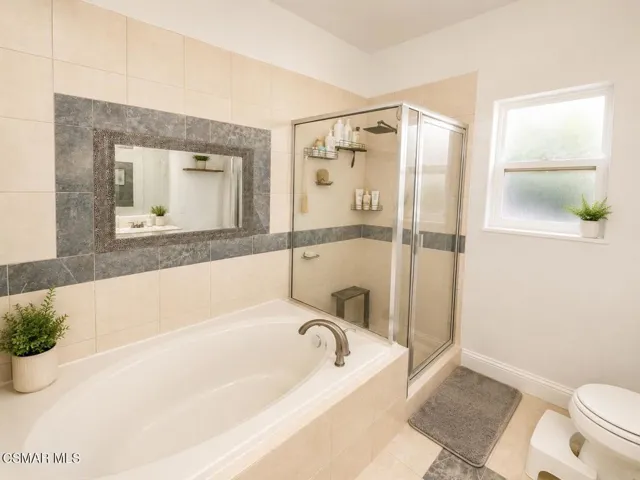 Primary bath with tub and shower