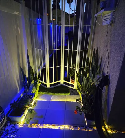 Night view of the yard