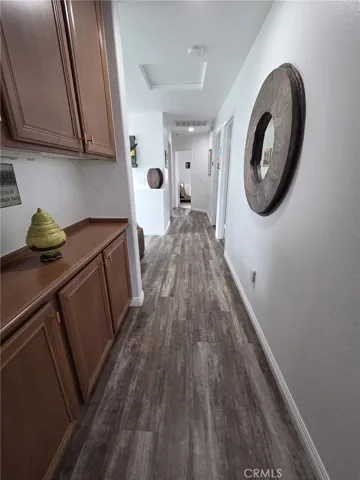 Spacious hallway built in cabinets and counter space