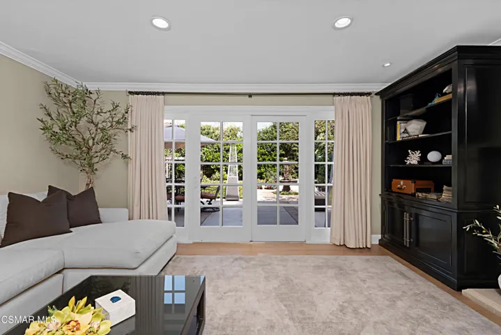 Living Room with French Doors to Patio