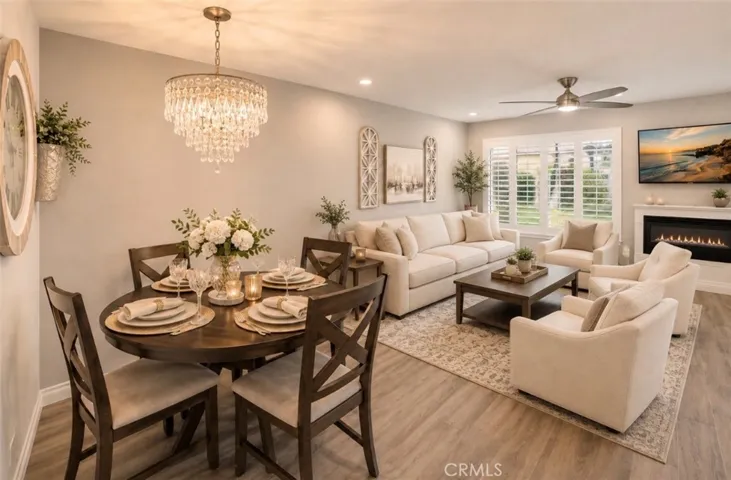 AI enhance photo - Dining room & living room