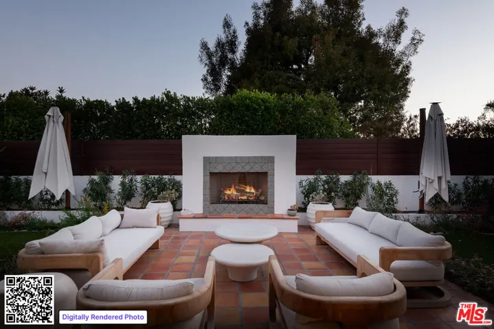Fire added in fireplace
