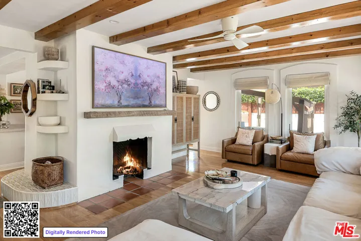 Fire added in fireplace